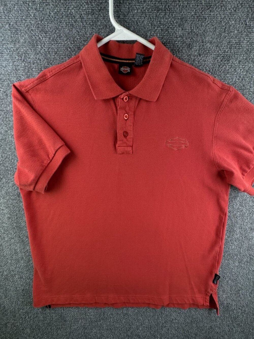 Harley Davidson Polo Shirt Men Medium Embroidered Biker Casual Logo Cotton Blend